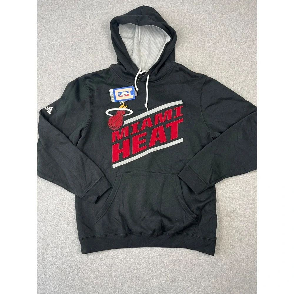Miami Heat Basketball Playbook Sweatshirt Mens M‎ Black NBA Adidas Hoodie 2014